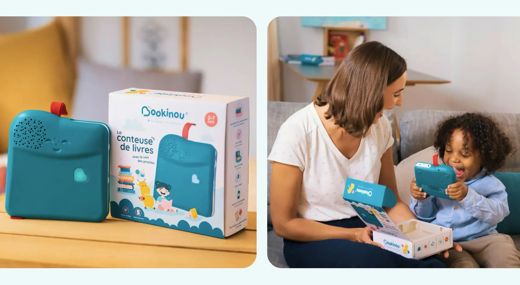 La conteuse et son packaging en situation.