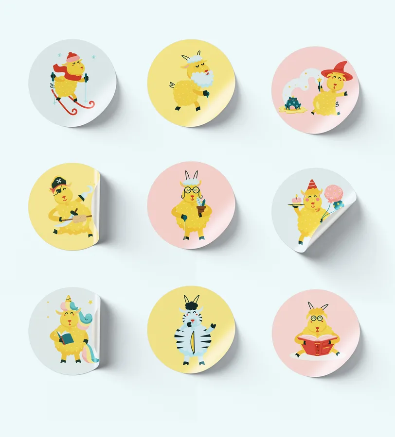 Collection de pastilles illustrées pour les histoires.