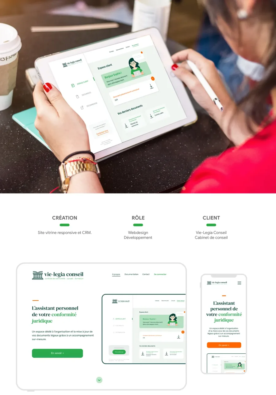 Conseil & finance — Identités, papeterie et sites vitrines pour des cabinets de conseil juridique et patrimonial, et pour un réseau professionnel.
