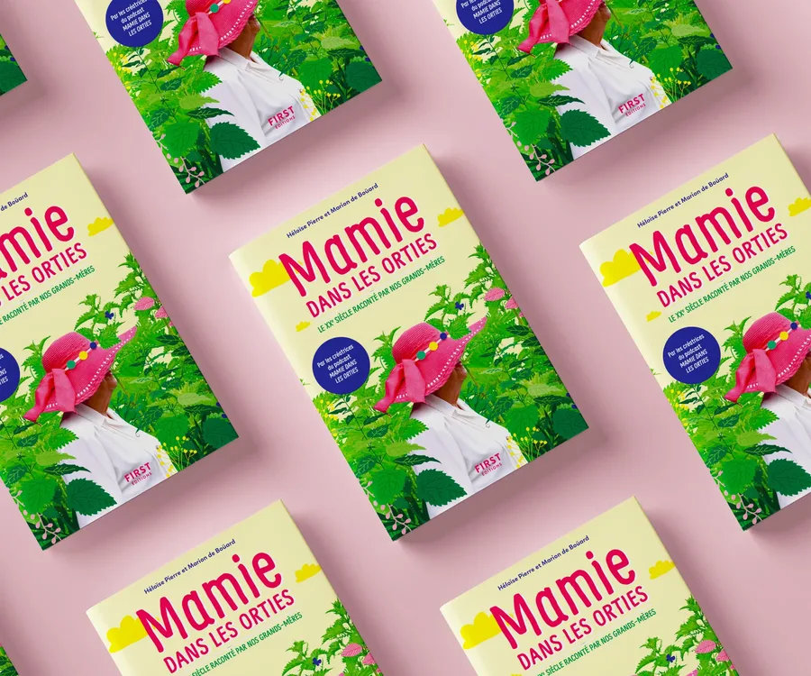 First Éditions — Portraits illustrés des mamies du livre Mamie dans les orties, écrit par Marion De Boüard et Héloïse Pierre.