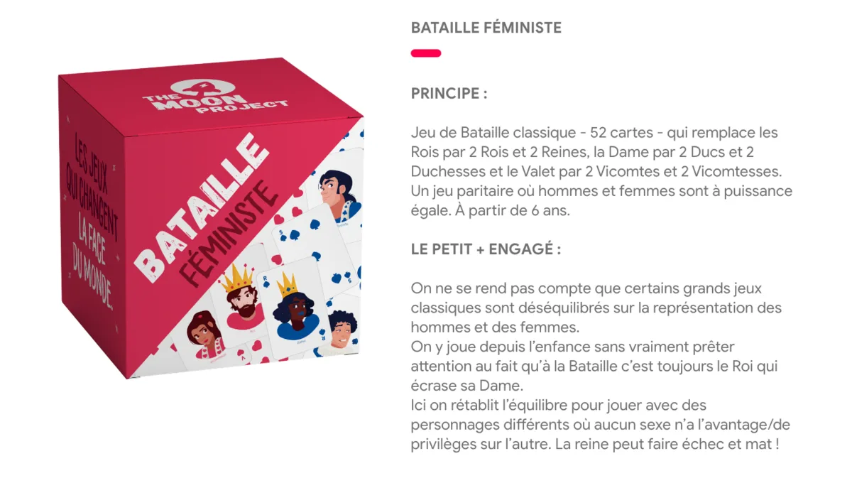 Boîte de la Bataille féministe et présentation de ses figures paritaires.
