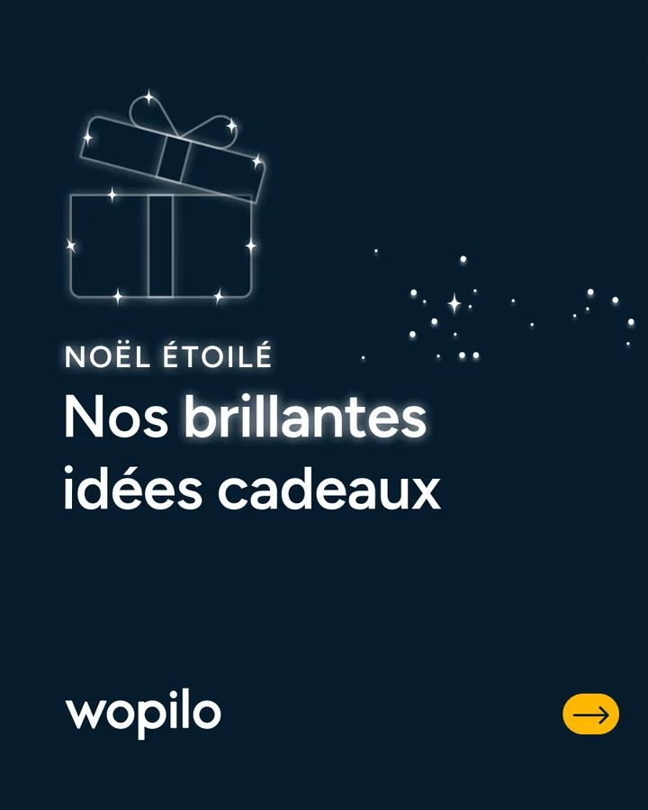 Ouverture de la campagne Noël étoilé, paquet dessiné sur ciel constellé.